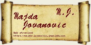 Majda Jovanović vizit kartica